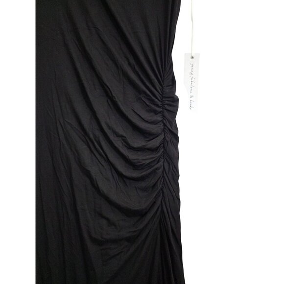Young Fabulous & Broke NWT Tulola Black Ruched Slit Maxi Dress YFB Medium - Picture 5 of 8